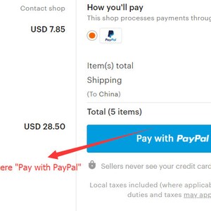 May include: A blue button with the text "Pay with PayPal" on a white background. The button is on a webpage with a shopping cart total of &pound;70.85 for 5 items.