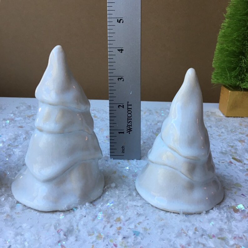White ceramic tree set handmade ceramic trees porcelain Etsy