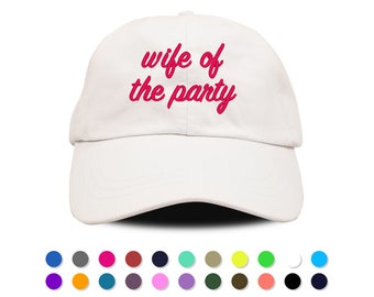 Wife of the Party Hat, Bride Hat, Bride Gift, Bachelorette Party Hat, Bridal Party Hat, Custom Hat, Monogrammed Hat, Monogram Hat