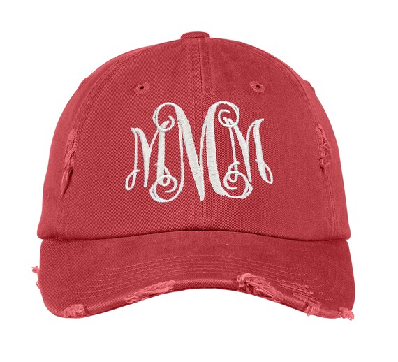 Monogram Hat Monogram Cap Personalized Hat Distressed Etsy UK