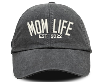 Mom Hat, Mom Life Hat, Mom Est Hat, Mothers Day Hat, Mothers Day Gift, Embroidered Hat, Personalized Hat, Custom Mom Hat