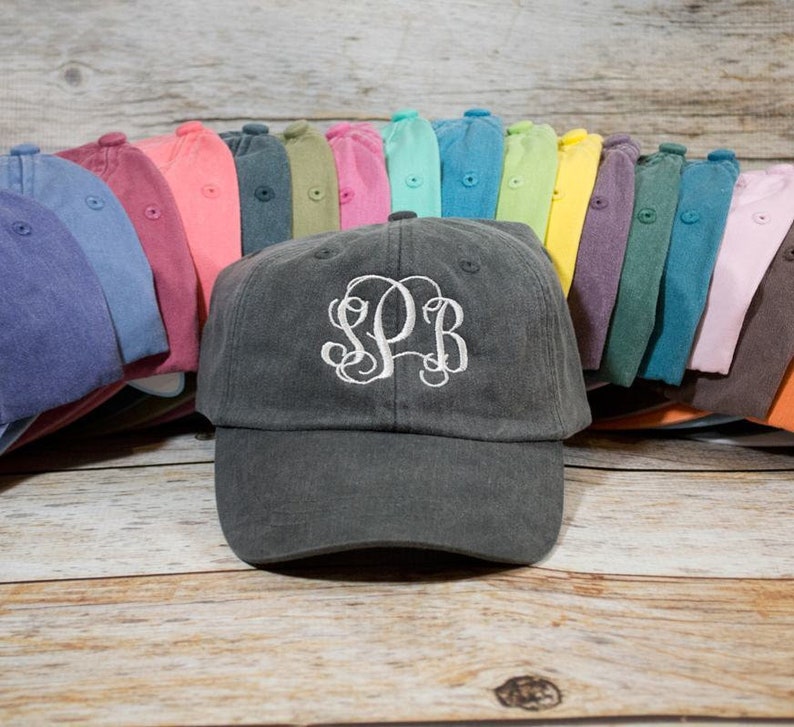 Monogram Hat, Custom Embroidered Monogram Hat, Embroidered Hat, Summer Hat, Personalized Hat, Custom Hat, Monogrammed Hat, Distressed Hat image 1