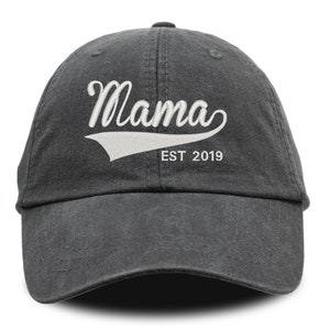 Mama Hat, Mama Est Hat, Mothers Day Hat, Mothers Day Gift, Mom Hat, Embroidered Hat, Personalized Hat, Custom Hat, Custom Text Hat