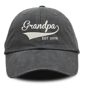 Grandpa Hat, Grandpa Est Hat, Fathers Day Hat, Fathers Day Gift, Dad Hat, Embroidered Hat, Personalized Hat, Custom Hat, Custom Text Hat image 1