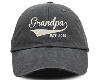 Grandpa Hat, Grandpa Est Hat, Fathers Day Hat, Fathers Day Gift, Dad Hat, Embroidered Hat, Personalized Hat, Custom Hat, Custom Text Hat