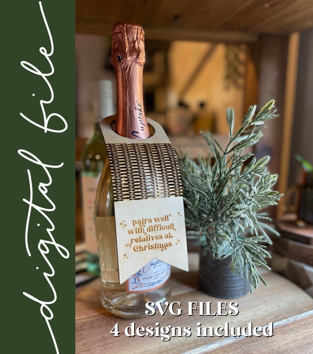Pairs Well With Wine Tag SVG Files Etsy