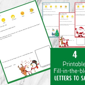 Carta a Papá Noel para imprimir / Carta a Papá Noel para completar / Carta a Papá Noel / Carta navideña para imprimir / Querido Papá Noel / Plantilla de carta a Papá Noel