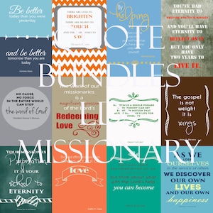 LDS Missionary QuoteBundle! Twelve 4"x6" quotes for LDS Missionaries to uplift and inspire. Digital Download!