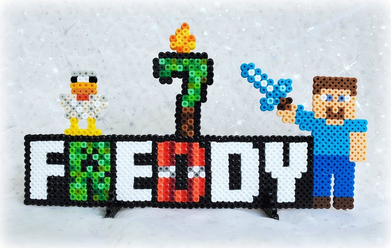 Minecraft Sign Logo OR Personalized Name Perler Bead