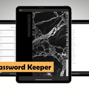 Password Keeper- Black Marble Digital Organizer