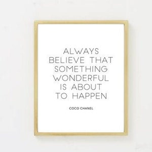 Typography &quot;Always Believe That Something Wonderful Is About To Happen&quot; Instant Digital Download Print, Motivational Inspirational Wall Art
