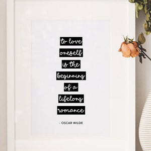 To Love Oneself is the Beginning of a Lifelong Romance - Etsy
