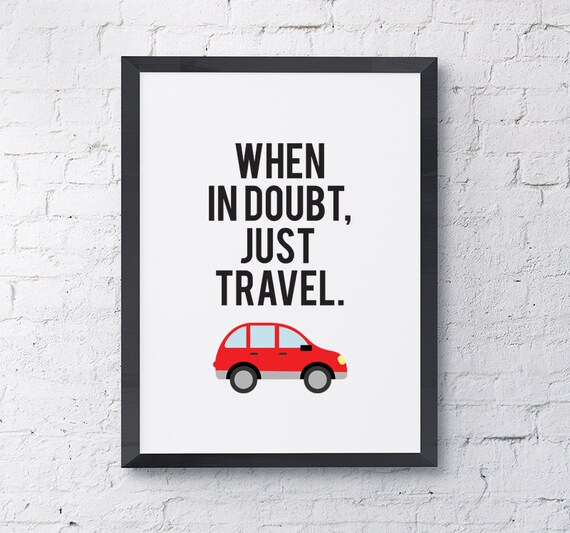 Tipografia Cartel En Caso De Duda Solo Viajar El Etsy