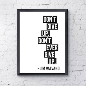 Typography Poster &quot;Don&#39;t Give Up. Don&#39;t Ever Give Up.&quot; Instant Digital Download,Printable Print, Motivational Inspirational Happy Wall Art