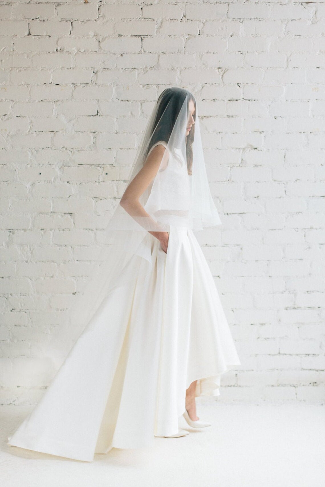 High Low Wedding Skirt Ivory Cascade Skirt With Train - Etsy