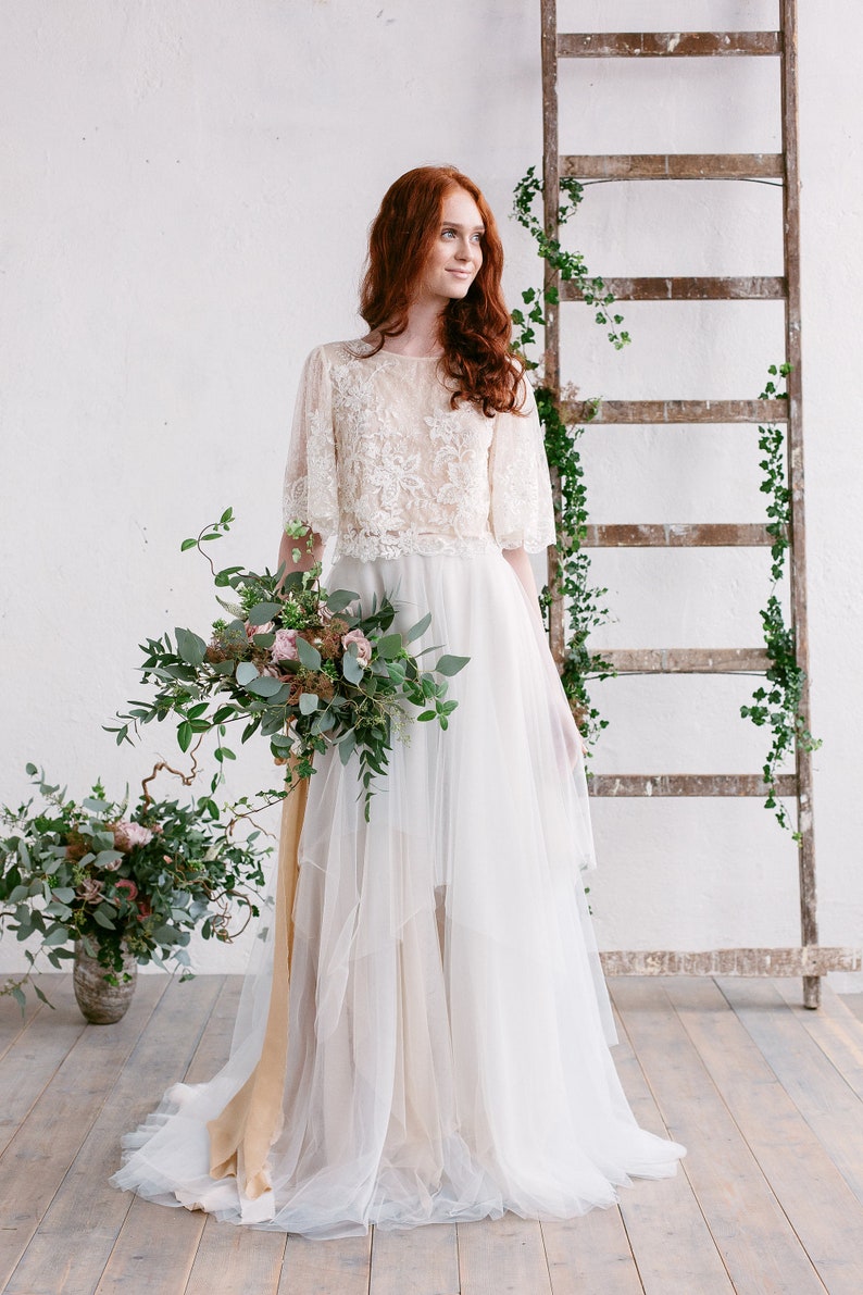 champagne and lace bridal