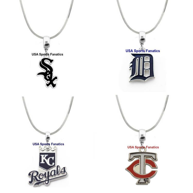 MLB Team Logo Pendant Necklace on A 925 Sterling Silver Etsy