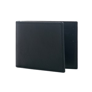 Cartera delgada de cuero curtido vegetal cosida a mano - Marrón oscuro - 8 bolsillos