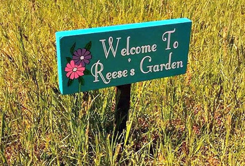 Custom Garden Sign Flower Bed Sign Flower Garden Sign Etsy