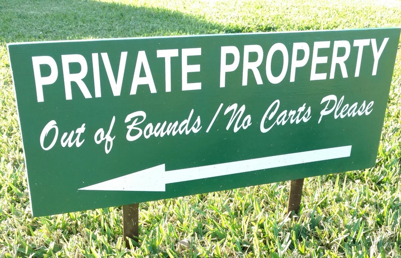 Private Property Out of Bounds Outdoor Sign Golf Course Etsy