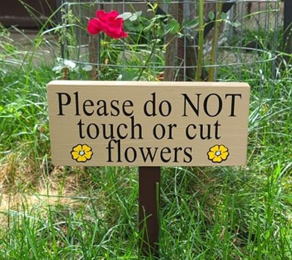 Do Not Cut Flowers Do Not Cut Grass Stay Off Grass Stay Out Etsy
