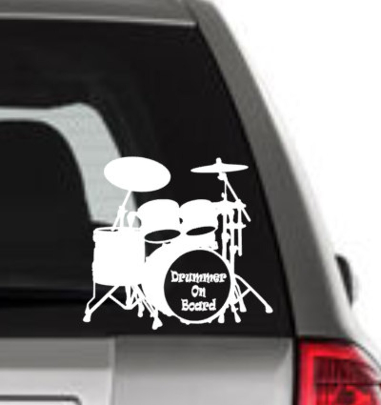 Drummer on Board Drummer Decal Drummer Window Decal Drum Etsy