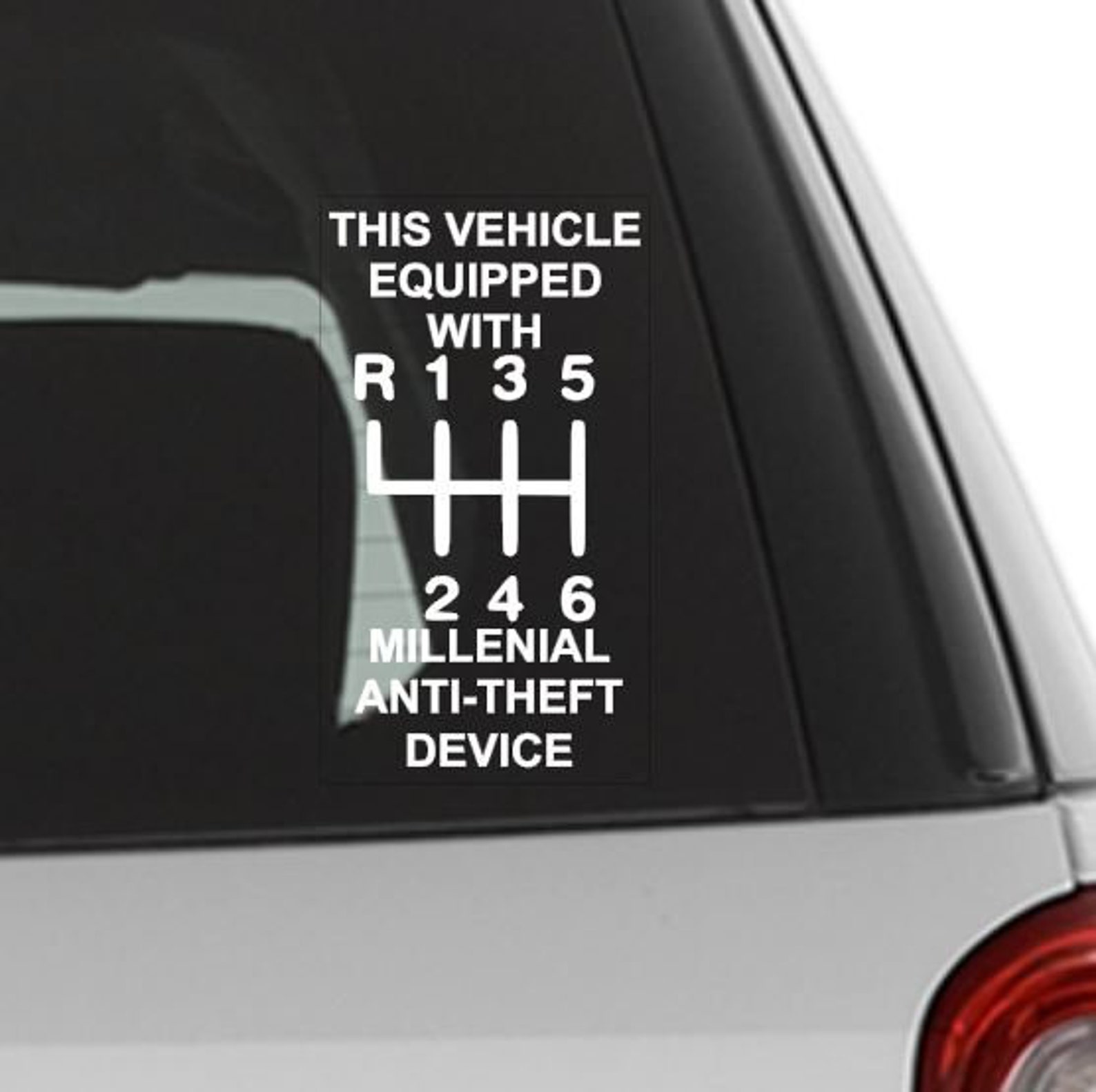 Stick Shift Decal Millenial Anti Theft Device Funny Bumper Etsy