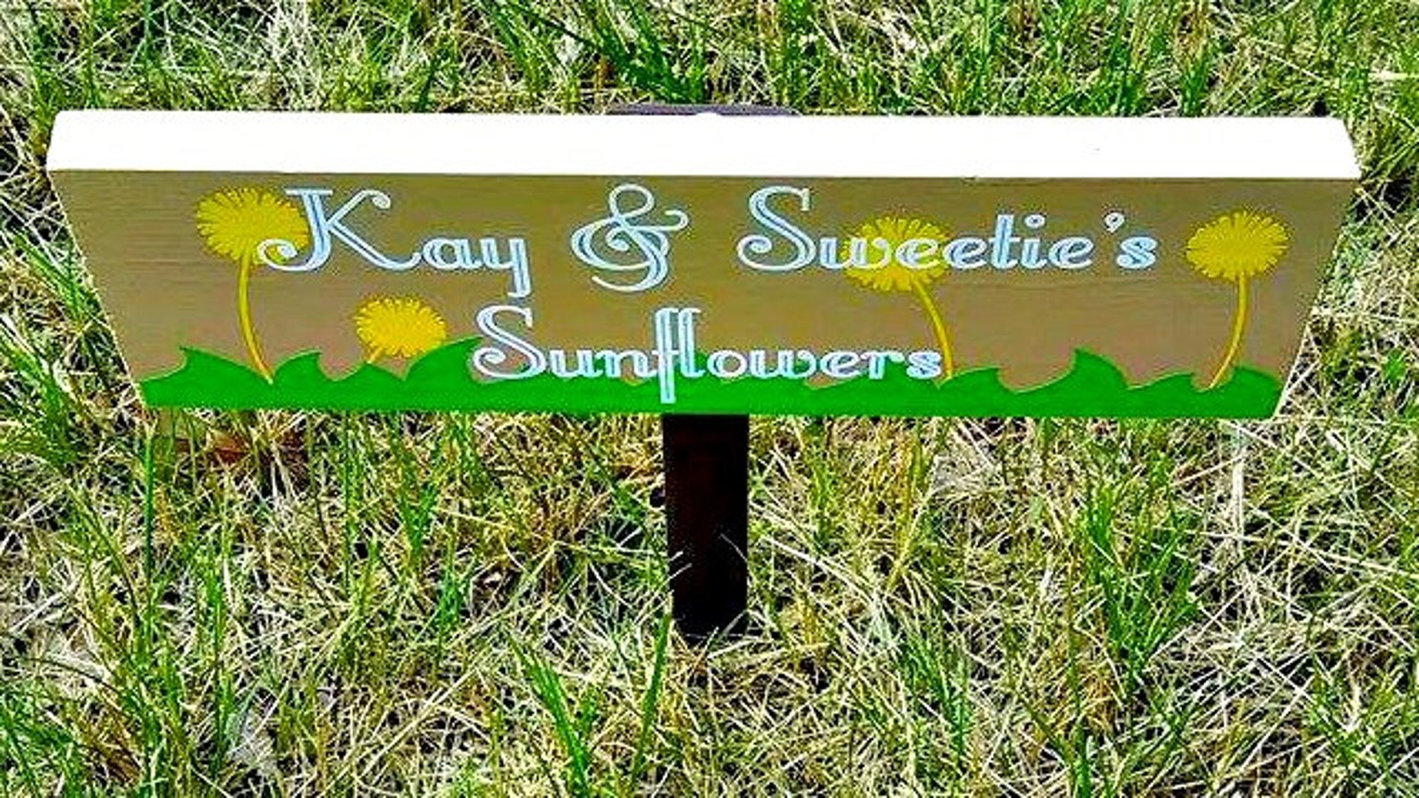 Sunflower Garden Sign Custom Sunflower Sunflower Yard Sign Etsy