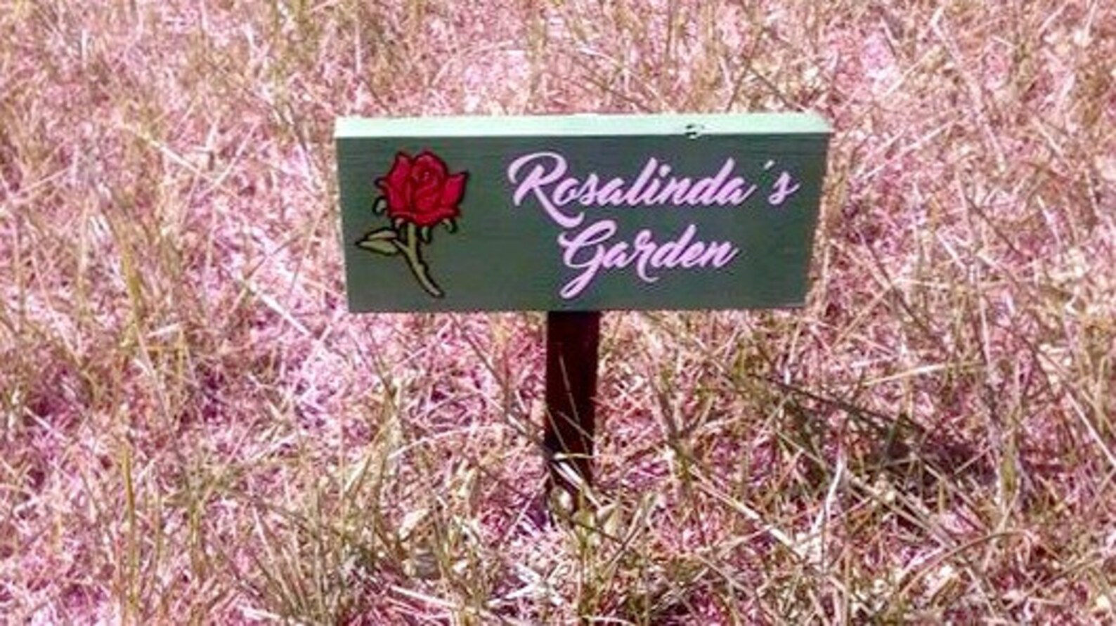 Rose Garden Sign Red Rose Outdoor Garden Sign Custom Etsy