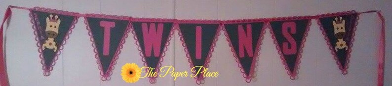 Giraffe Baby Shower Twins Baby Banner Giraffe Baby Banner Baby Shower Decor Twins Shower Decor Baby Shower Banner Twins Baby Shower
