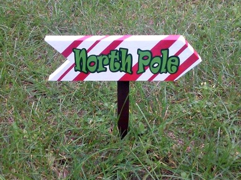 Candy Cane Decor Arrow Sign Christmas Decor North Pole Etsy