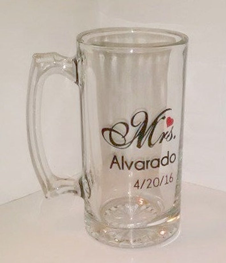 Custom Mr Mrs Beer Mugs Custom Wedding Beer Mugs Groom Beer Etsy