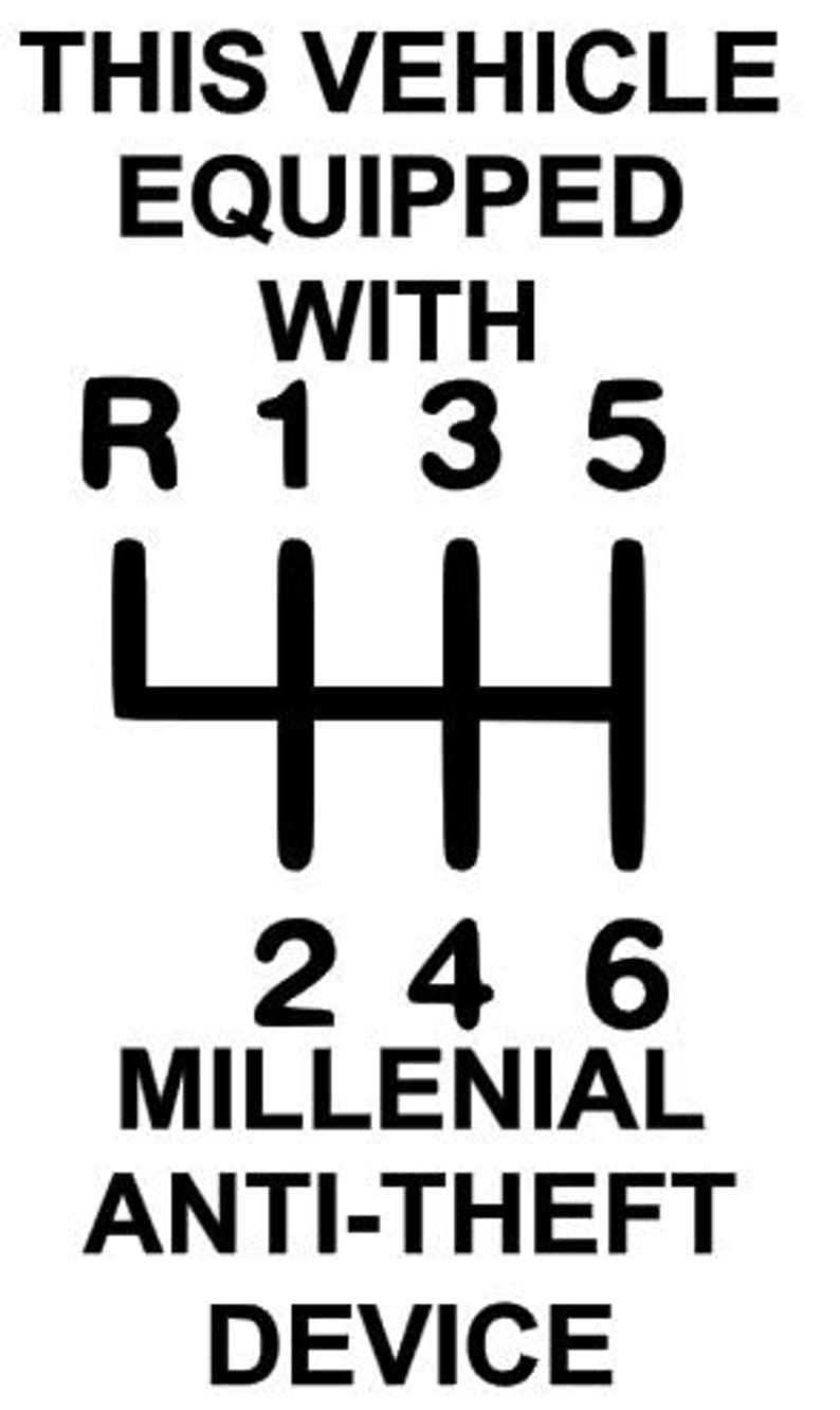 Stick Shift Decal Millenial Anti Theft Device Funny Bumper | Etsy