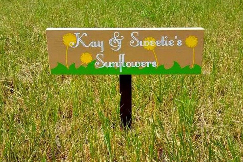 Sunflower Garden Sign Custom Sunflower Sunflower Yard Sign ...