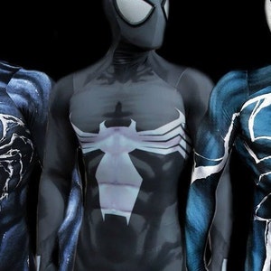 New Black Symbiote Venom 1 Spider-Man 3D Printing With Muscle Shading Costume