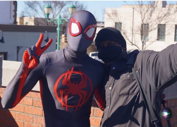 Spider-Man Miles Morales Mask Superhero Cosplay Spider-Verse Black For  Costumes