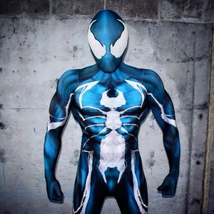 Blue Symbiote Spider-Man 3D Printing With Muscle Shading Costume