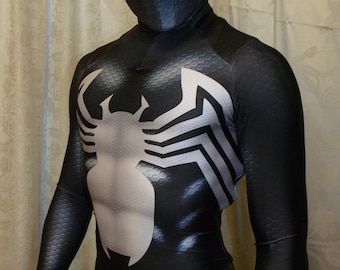New -Black Symbiote Venom 2 Spider-Man 3D Printing With Muscle Shading Costume
