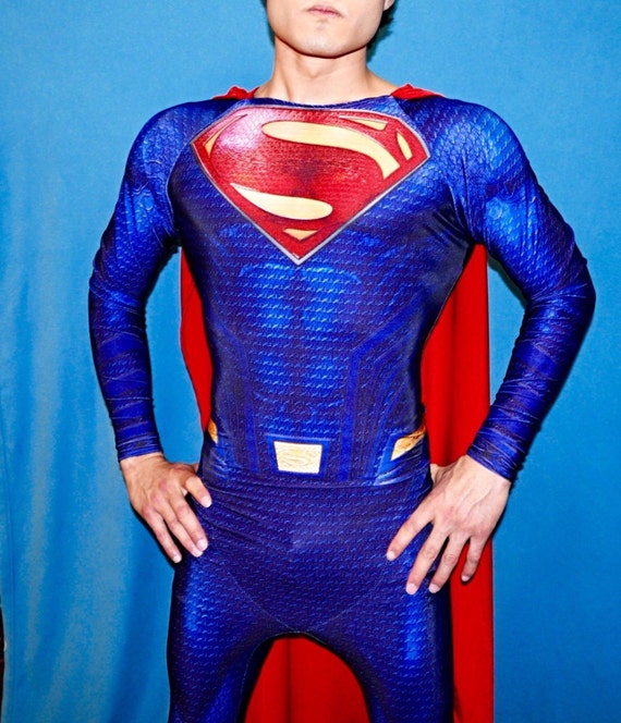 Superman: The Man of Steel Costume High Quality Silicone Silk Screen Suit  Cos