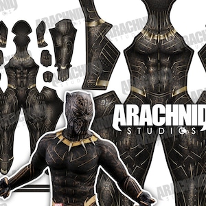 Black Panther KILLMONGER/GOLD JARGUAR/  3D Printing With Muscle Shading Costume
