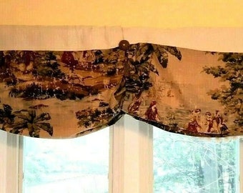 Cenefa de lino y arpillera estilo billar BOSPORUS de estilo francés a medida de Covington