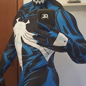 New Black Venom Symbiote Spider-Man 3D Printing With Muscle Shading Costume III