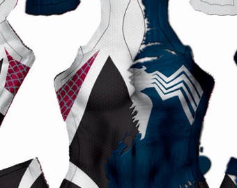 Patrón de Spider-Gwen mitad simbionte con disfraz impreso en 3D