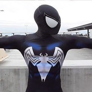 New Black Venom Symbiote Spider-Man 3D Printing With Muscle Shading Costume IV