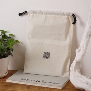 Personalize Muslin bag with logo texts drawstring pouch favor gift book magazine packaging wholesale dust reusable bag-xyhk2