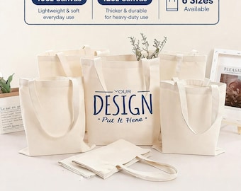 Custom Cotton Canvas Tote Bag: Personalized Logo, Reusable Shopping Bag