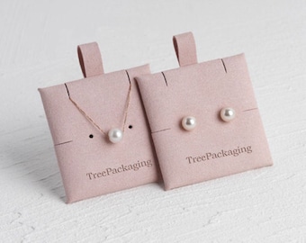50 tarjetas de microfibra para insertar joyas: embalaje personalizado para exhibir logotipos
