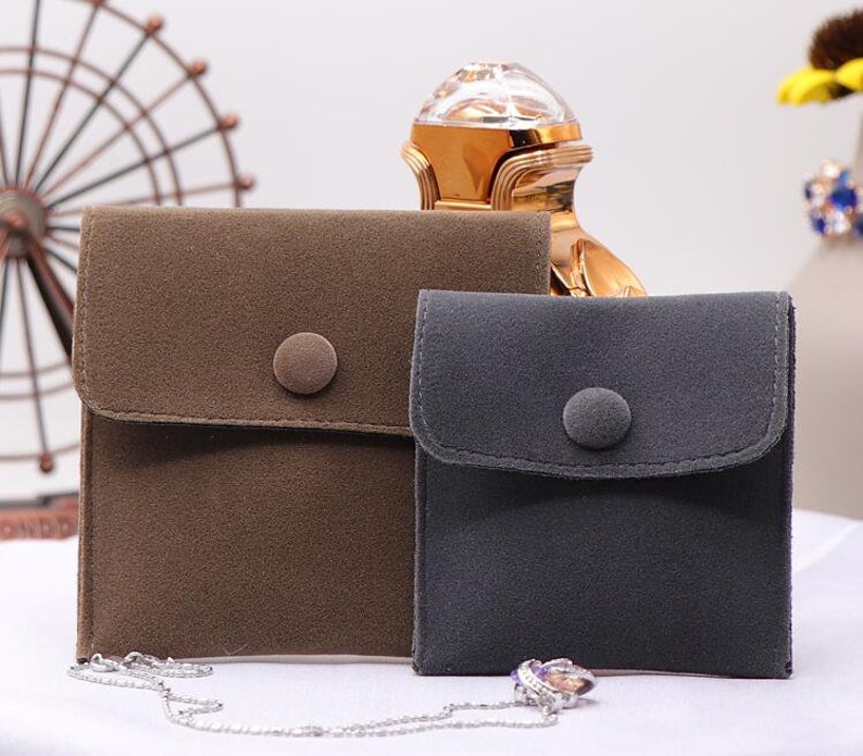 50 Personalized Velvet Snap Button Bag Jewelry Bag Product Etsy