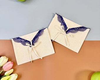 Custom Lace Cotton Envelope Bag: Personalized Wedding Favor Pouch