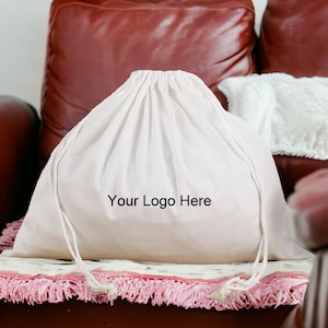 Custom Large Fabric Drawstring Bag,Dust Protection Pouch,With personalised logo - Organizer for Handbag, Cloth - Luxury Gift Packaging Bulk